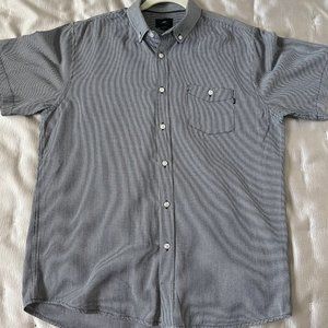 OBEY Men's Short Sleeve Button Down 100% Organic Cotton Shirt - Size Large